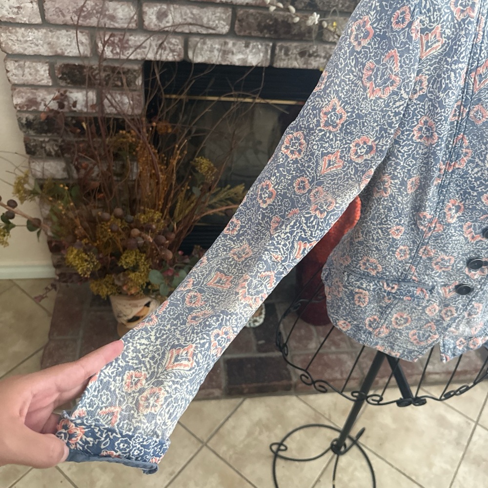 Free people Floral Printed Blazer Sz 6 - Picture 5 of 8